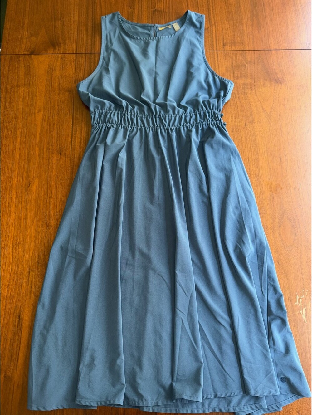 Zella Sleeveless Blue Midi Dress with Elastic Waist - Size M